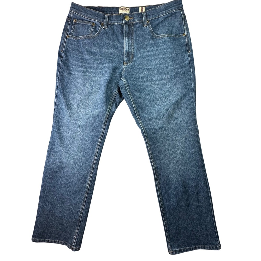 Redhead Mens Straight Leg Denim Jeans Rugged Workwear‎ 36x32 Medium Wash Blue